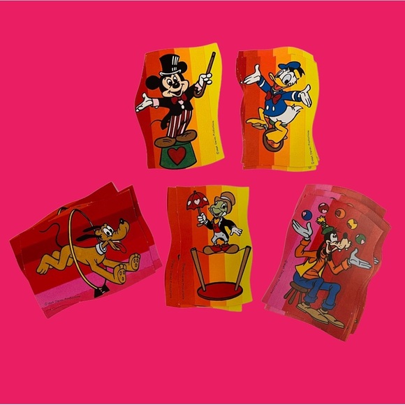 Vintage Disney Valentines 1970s Mickey Donald Pluto Jiminy Cricket Goofy 70s - Picture 1 of 15
